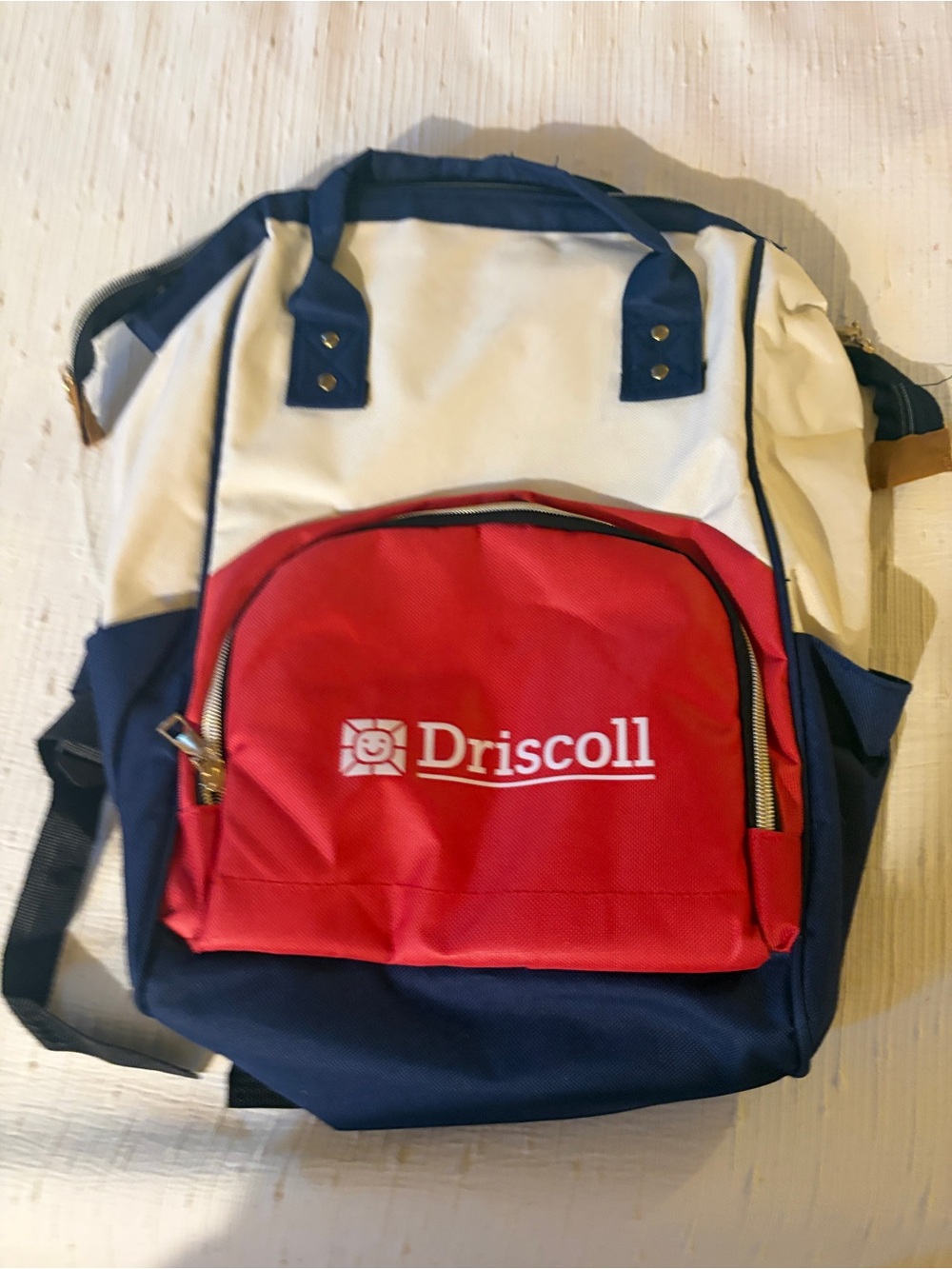 Driscoll Tricolor Backpack - Red, Navy & Cream diaper bag